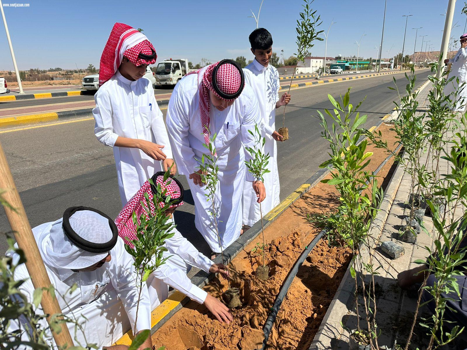 بلدية محافظة صوير تنفذ أعمال الموسم الثاني عشر لمبادرة الجوف واحة خضراء