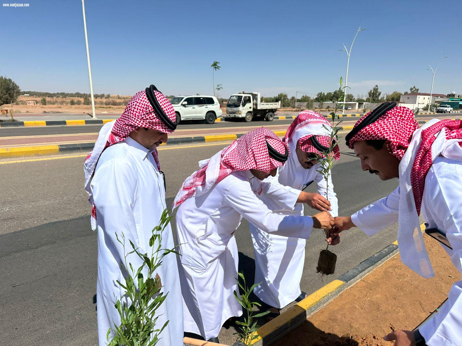 بلدية محافظة صوير تنفذ أعمال الموسم الثاني عشر لمبادرة الجوف واحة خضراء