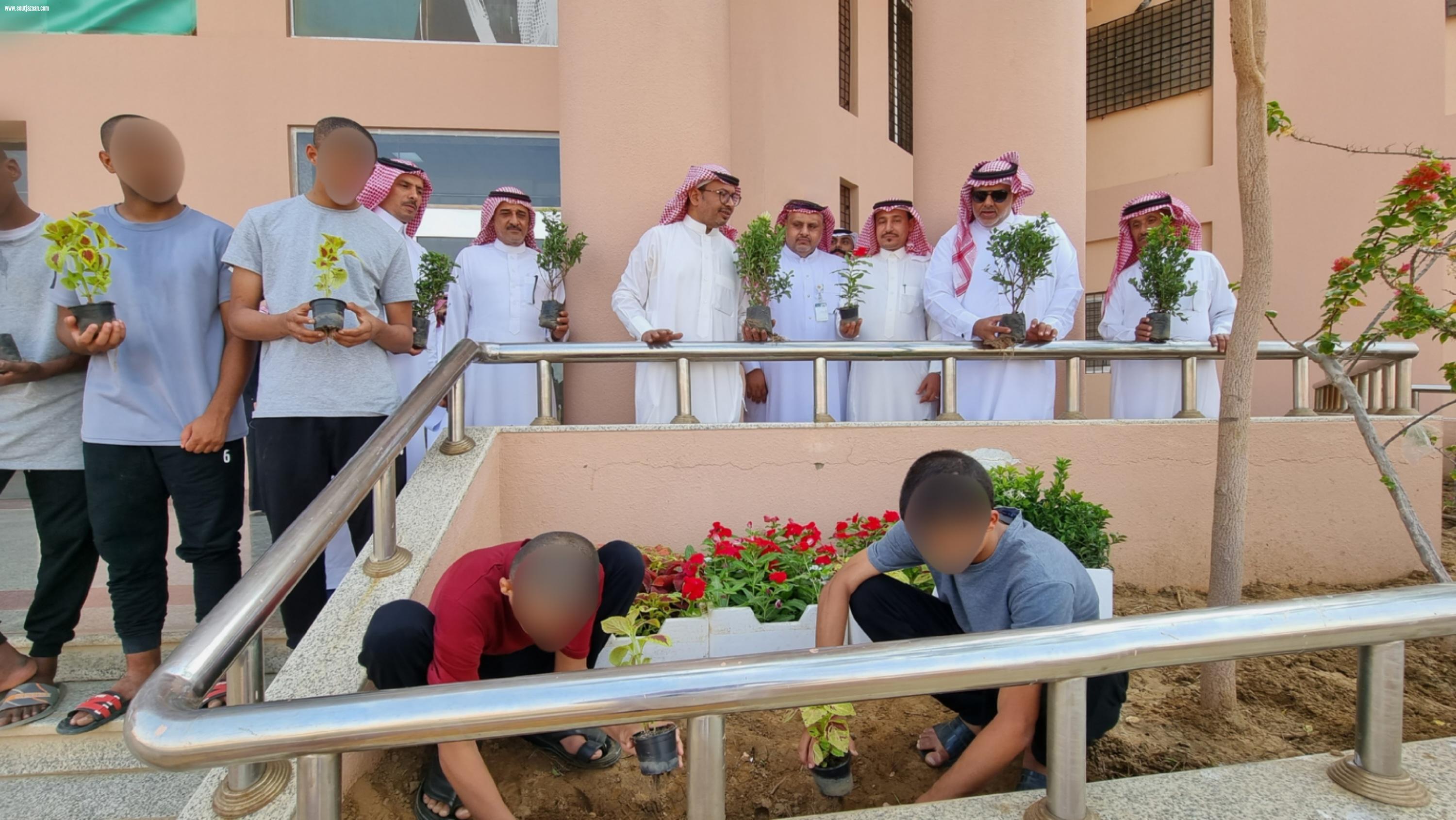 دار الملاحظة الاجتماعية بجازان تزرع مائة شتلة زراعية