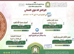 الشؤون الإسلامية بجازان تنظم البرنامج الدعوي النسائي عن بعد