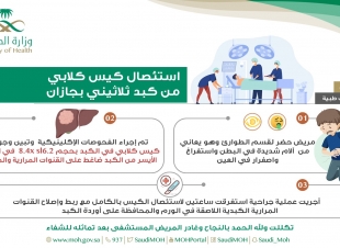 استئصال كيس  كلابي  من  كبد  ثلاثيني بجازان